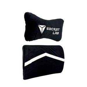 Secretlab Gaming Chair Plush Headrest -Memory Foam Lumbar Pillow Set White/Black